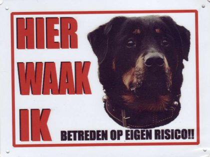 Waakbord Rottweiler 2 voor HB-0